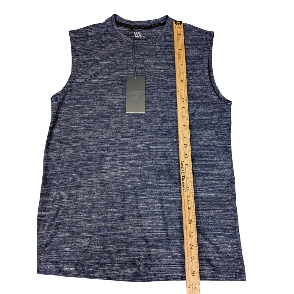 VRST Mens Muscle Tee Sleeveless Shirt Heathered Navy Blue Small NWT - Picture 8 of 9